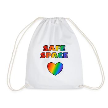 LGBT Safe Space Regenbogenherz - Turnbeutel - Weiß - Vorne