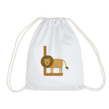 L - LEO - ABC, Alphabet, Lettre, Animal, Nom - Sac de sport léger - blanc - Devant