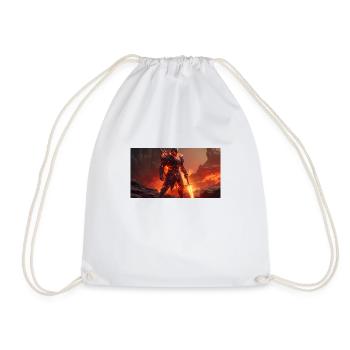 Fantasy Lava Knight - Drawstring Bag - white - Front