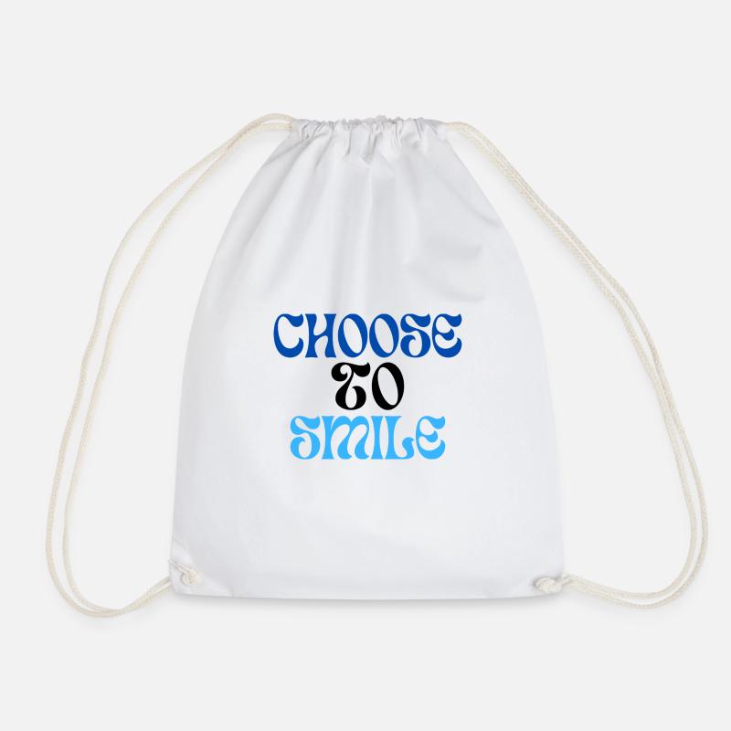 Choose to smile - Drawstring Bag - white