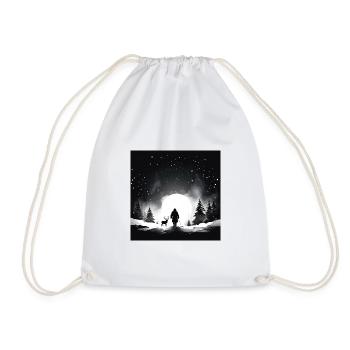 B&W Santa Moon Design - Turnbeutel - Weiß - Vorne