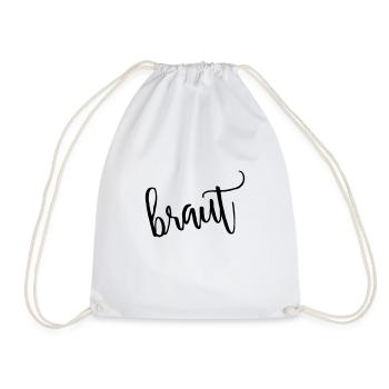 Team Braut! Minimal, personalisierbar - Turnbeutel - Weiß - Vorne