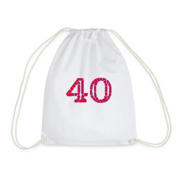 40. 40 ANS. 40e ANNIVERSAIRE. ANNIVERSAIRE 40 ANS. - Sac de sport léger - blanc - Devant