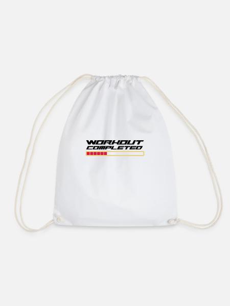 Workout complete - Drawstring Bag - white