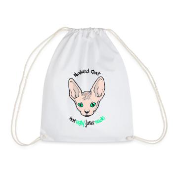 Naked Cat- lustiges Sphynx-Katzendesign - Turnbeutel - Weiß - Vorne