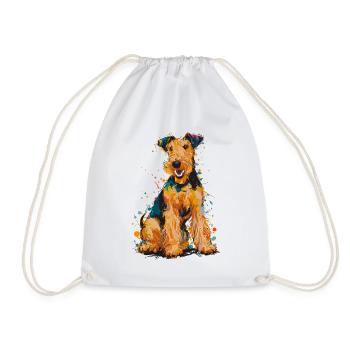 Airedale Terrier - Turnbeutel - Weiß - Vorne