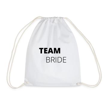Team Bride! Minimal, personalisierbar - Turnbeutel - Weiß - Vorne