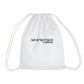 Flensburg Coordinates Souvenir - Drawstring Bag - white - Front