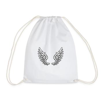 Wing - Drawstring Bag - white - Front