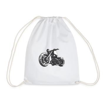 Motocyclette - Sac de sport léger - blanc - Devant