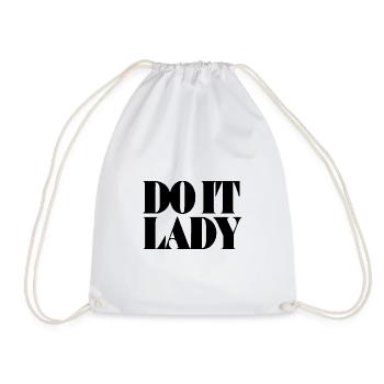 Do It Lady - black - Drawstring Bag - white - Front