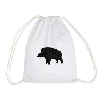 Wildschwein - Turnbeutel - Weiß - Vorne