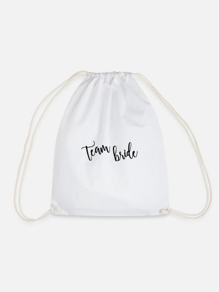 Team Bride! Minimal, personalisierbar - Turnbeutel - Weiß