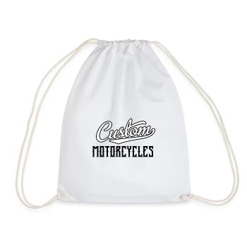 Custom Motorcycle - Drawstring Bag - white - Front