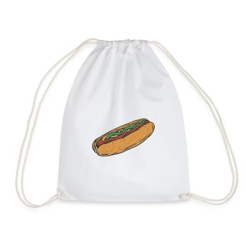 Hot dog - Drawstring Bag - white - Front