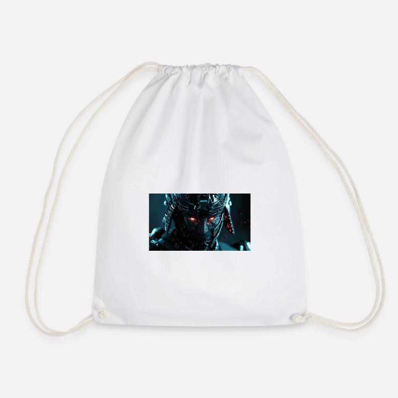 Cybernetic Futuristic Armor - Drawstring Bag - white