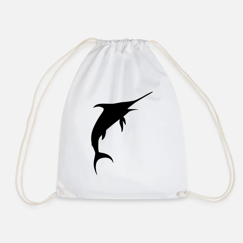 marlin fish animal - Drawstring Bag - white