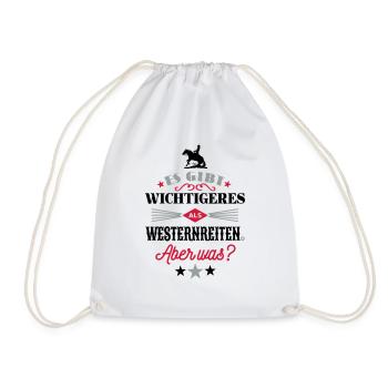 Was gibt es wichtigeres als Westernreiten? 3C - Turnbeutel - Weiß - Vorne