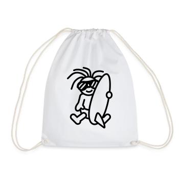 baby__surfer_1c - Drawstring Bag - white - Front