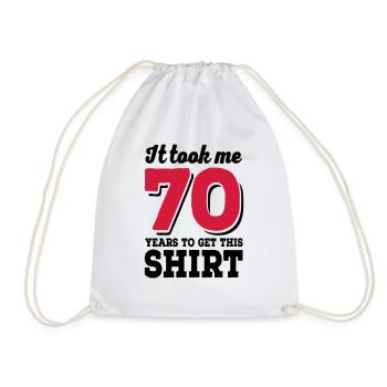 70th birthday - Drawstring Bag - white - Front