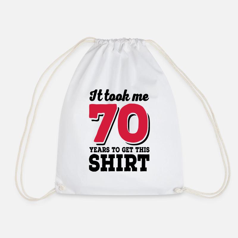 70th birthday - Drawstring Bag - white
