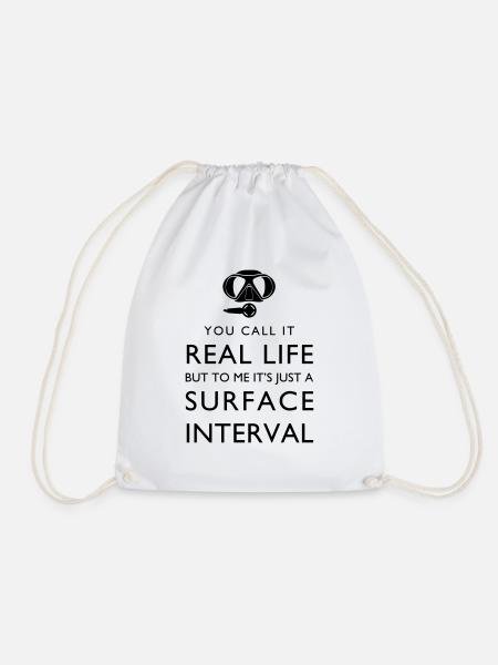 Real life vs surface interval - Turnbeutel - Weiß
