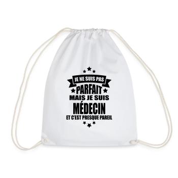 je ne suis pas parfait mais je suis médecin - Sac de sport léger - blanc - Devant