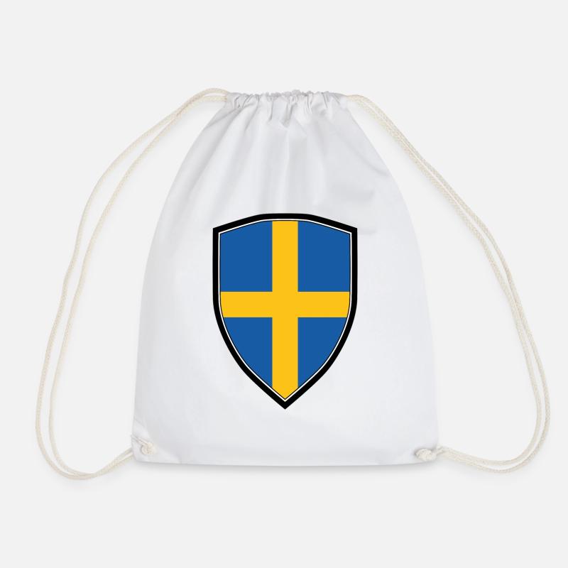 SWEDEN FLAG SHIELD - Turnbeutel - Weiß