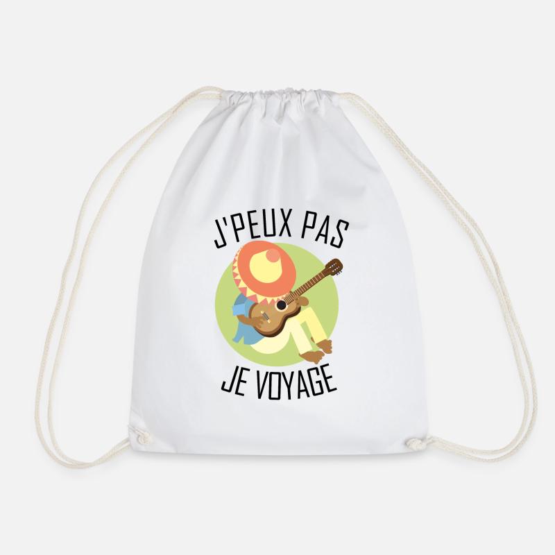 I can not travel - Drawstring Bag - white