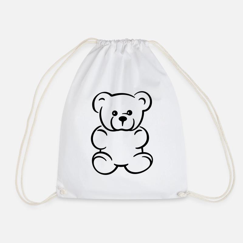 Teddy - Geschenk Geschenkidee - Turnbeutel - Weiß