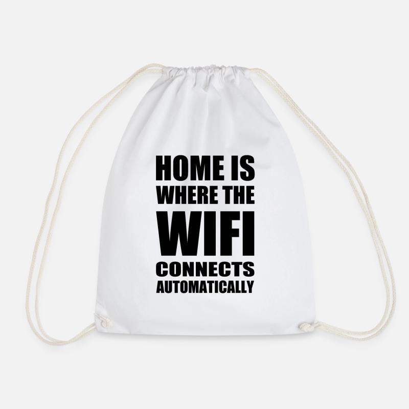 wifi home black - Turnbeutel - Weiß