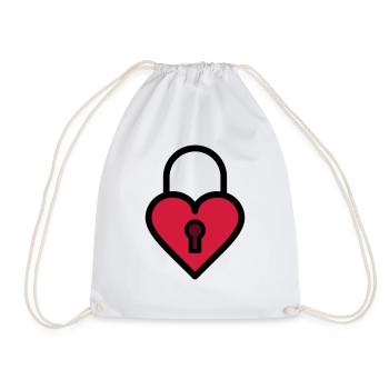 Cadenas, serrure d'amour - Sac de sport léger - blanc - Devant