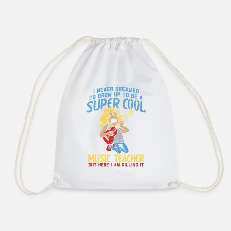 Music teacher super cool - Drawstring Bag - white