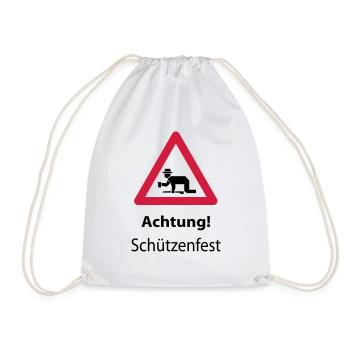 Achtung: Schützenfest - Turnbeutel - Weiß - Vorne