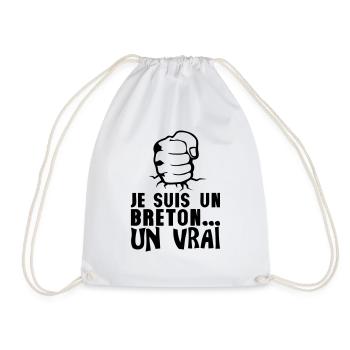 breton vrai poing frappe ferme citation - Sac de sport léger - blanc - Devant
