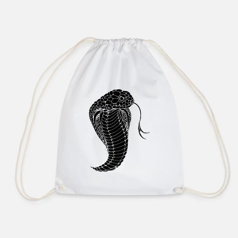 Cobra snake cobra snake - Drawstring Bag - white