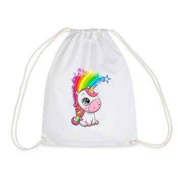 Unicorn,rainbow - Drawstring Bag - white - Front