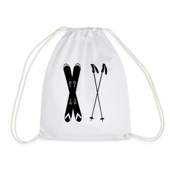 Ski Skiing Après-Ski - Drawstring Bag - white - Front