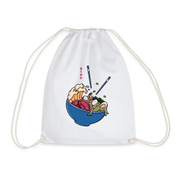A Bowl of Ramen Noodles - Drawstring Bag - white - Front