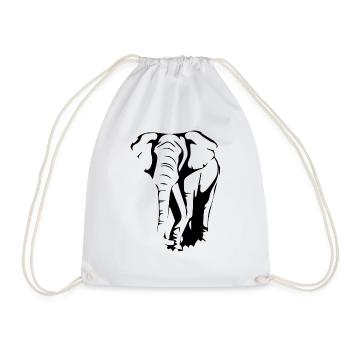 Elefant - Turnbeutel - Weiß - Vorne