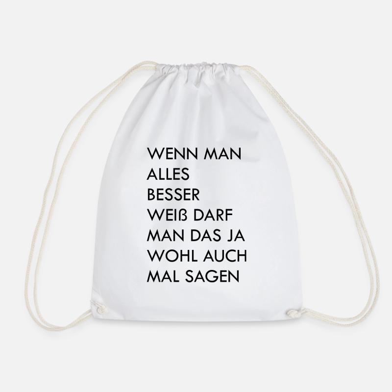 lustiger Besserwisser Spruch - Turnbeutel - Weiß