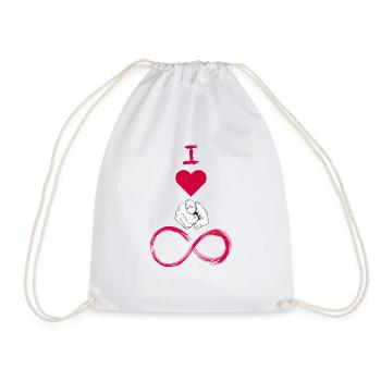 I love YOU infinite mit finger - Turnbeutel - Weiß - Vorne