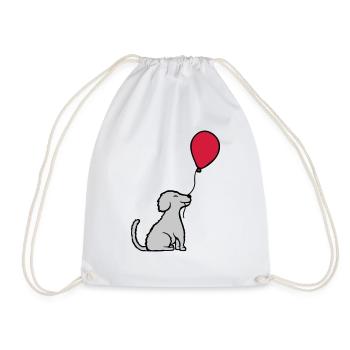Balloon dog cool sitting - Drawstring Bag - white - Front