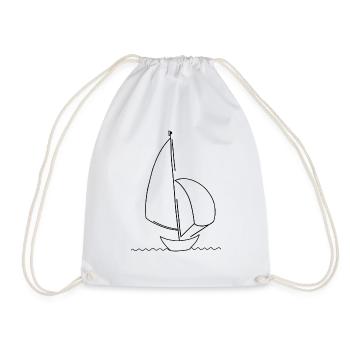 Segelboot, Spinnaker, Minimal, Regatta, Design - Turnbeutel - Weiß - Vorne