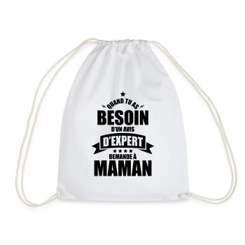 quand tu as besoin un avis expert demande a maman - Sac de sport léger - blanc - Devant