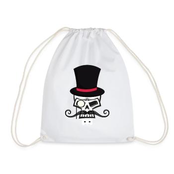 Skullheadwith beard and hat - Turnbeutel - Weiß - Vorne