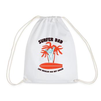 Surfer dad unisex surfer T-shirt - Drawstring Bag - white - Front