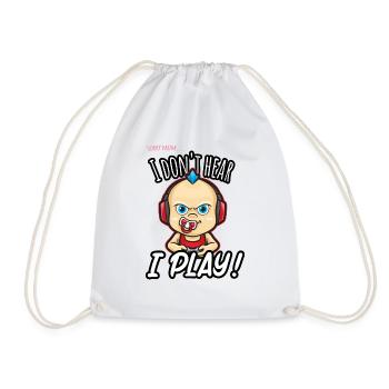 Sorry mum, i play - Drawstring Bag - white - Front