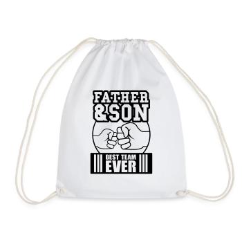 Father & Son Best Team Ever! - Drawstring Bag - white - Front