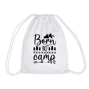 born to camp - Drawstring Bag - white - Front